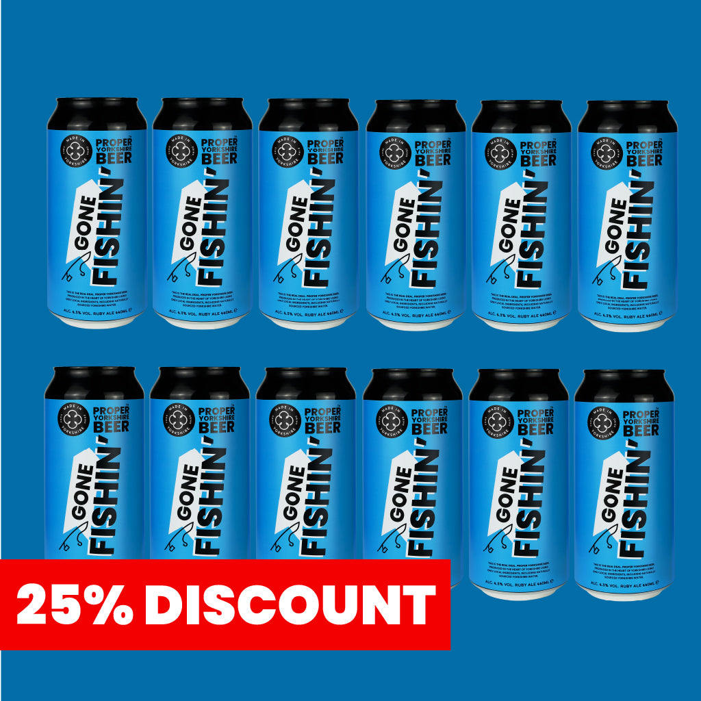 Proper Yorkshire Beer Case Of 12 Gone Fishing